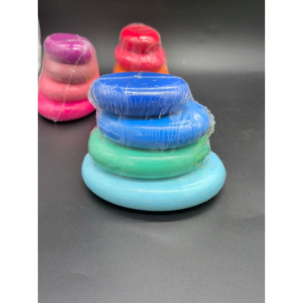 Lot of 4 Wooden Rainbow Stacking Toys, Montessori Toddler Learning Set - Picture 5 of 7